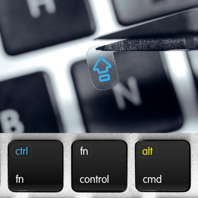 Malé funkční a modifikační transparentní přelepky na klávesnici