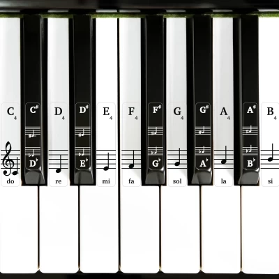 Přelepky na piano – na bílé a černé klávesy
