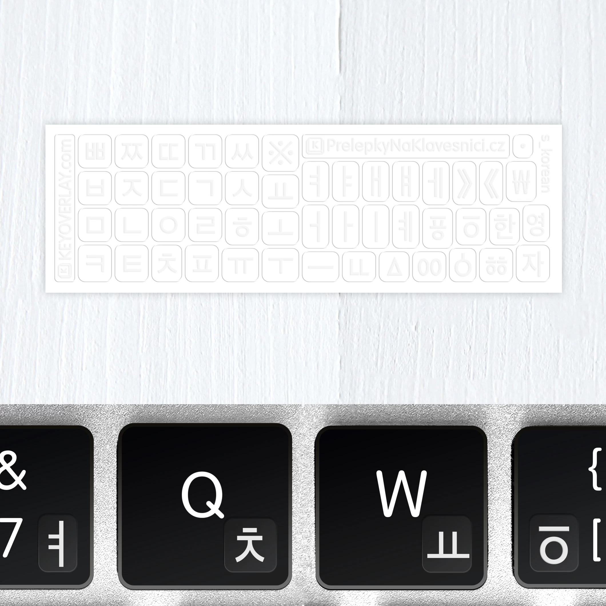 Korejské transparentní mini přelepky na klávesnici (Hangul)