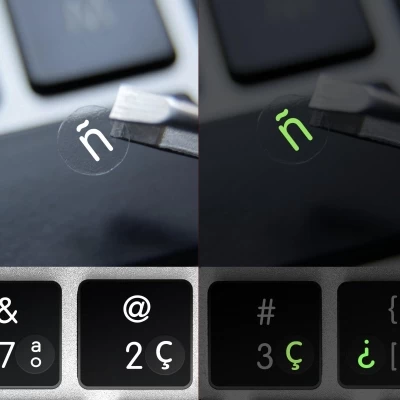 Luminiscenční španělské přelepky na klávesnici