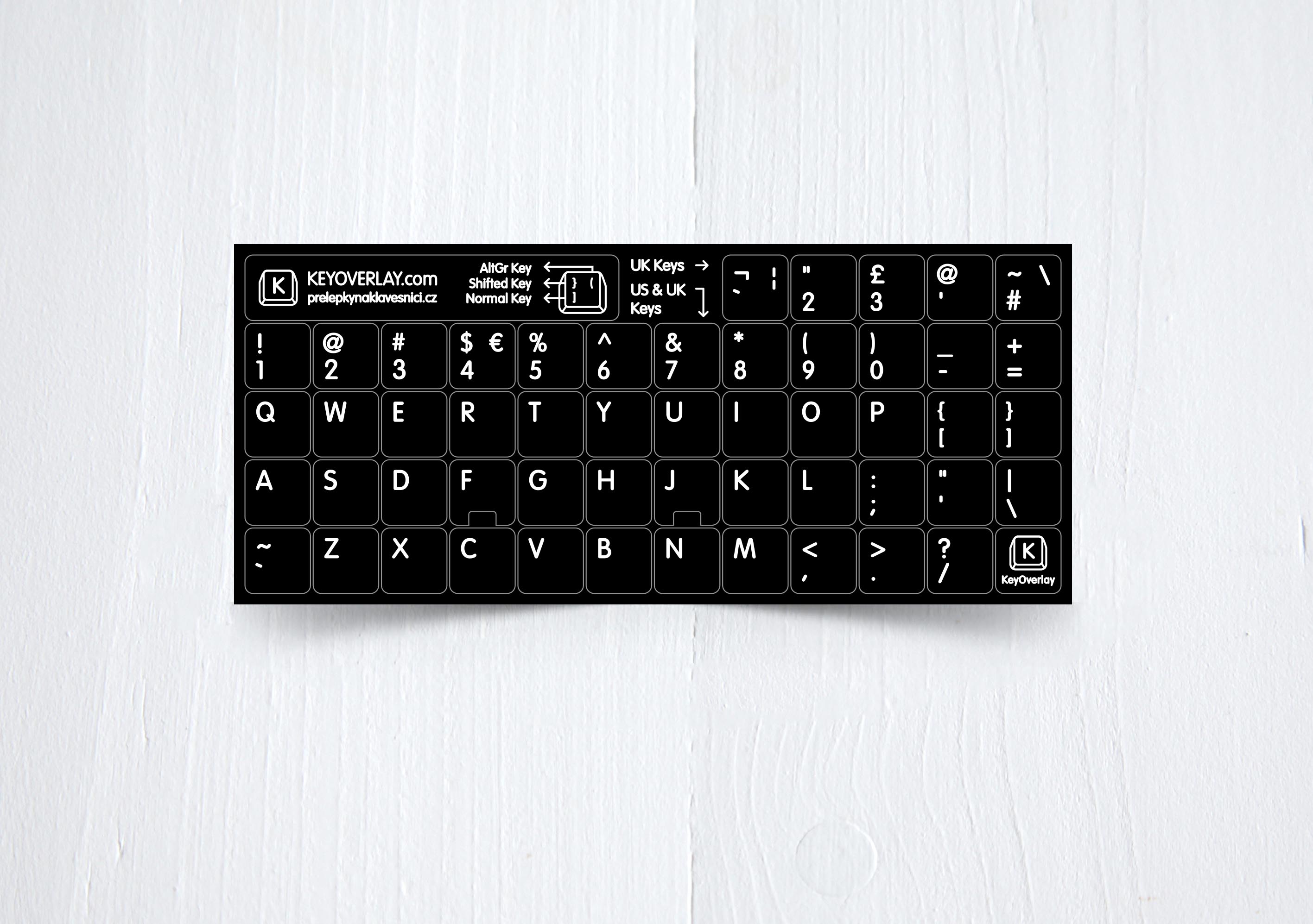 UK & US keyboard layout on black background