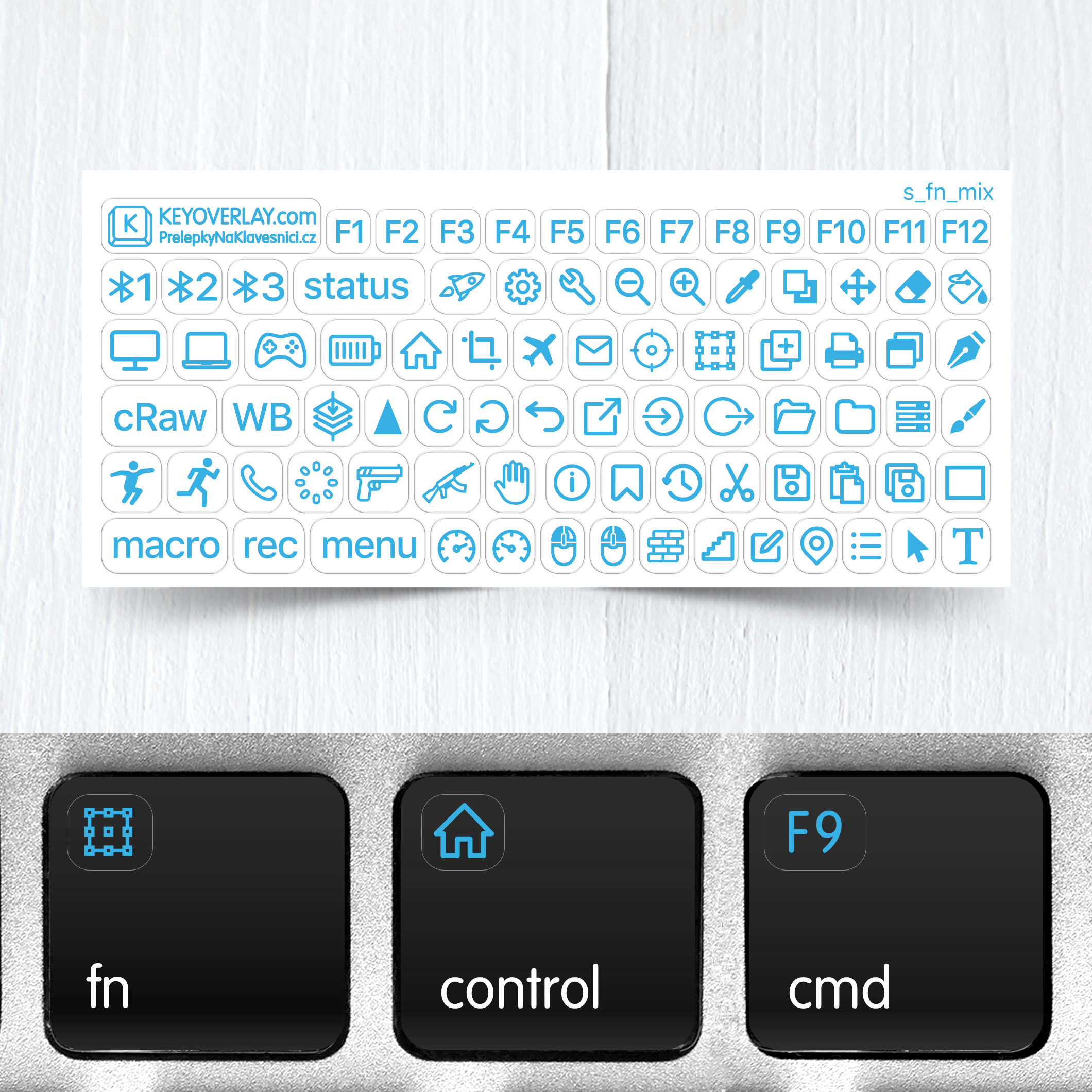 Functional, Navigation, and Gaming Symbols on Backlit Keyboards for Edits and Games