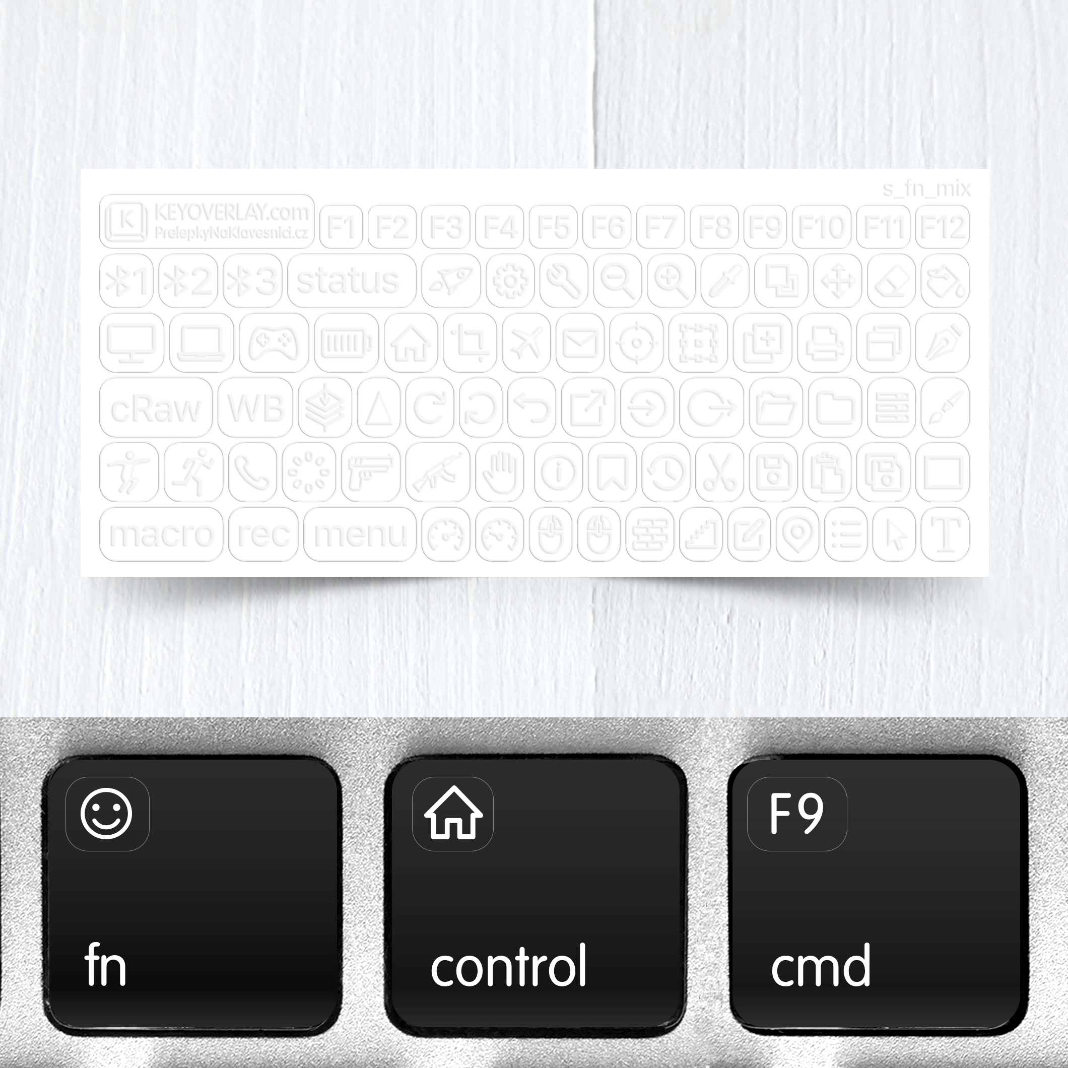 Functional, Navigation, and Gaming Symbols on Backlit Keyboards for Edits and Games