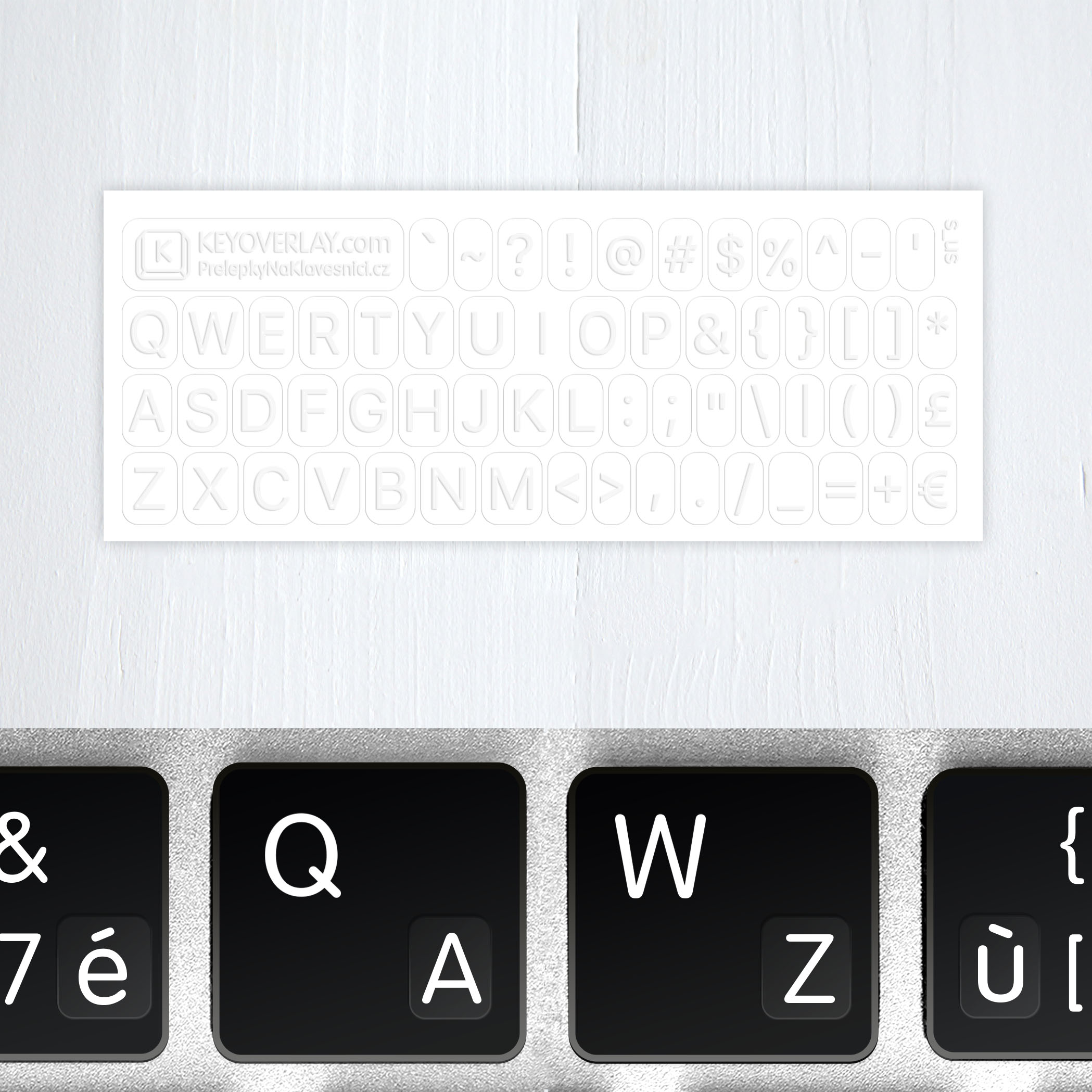 English Alphabet and Punctuation Symbols – Small Keyboard Transparent Stickers